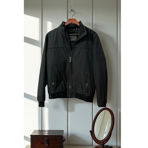 Calvin Klein Men's Black Bomber Jacket With Zip Pockets & Ribbed Cuffs Size M - Picture 1 of 8